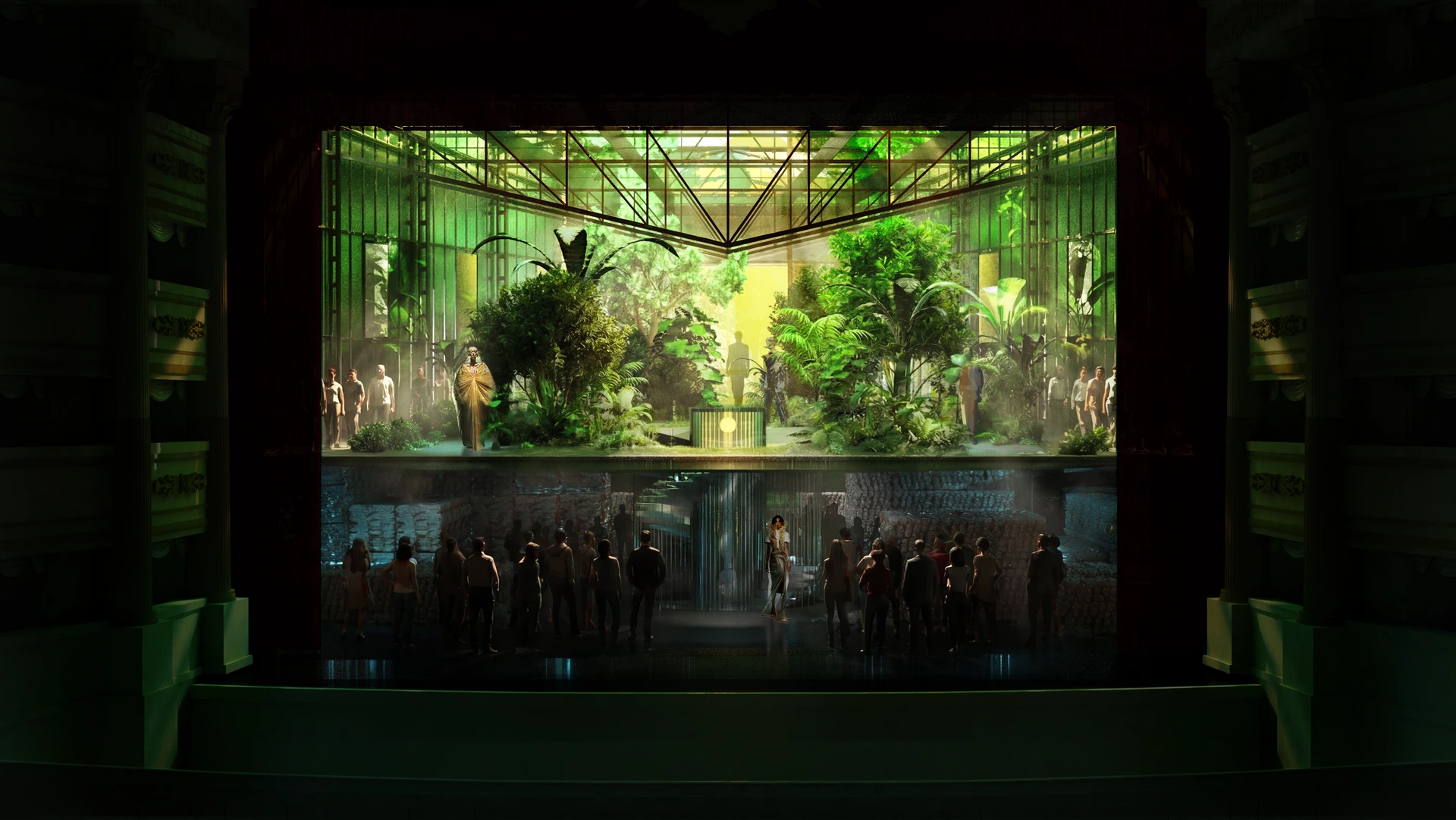 Act II · Artificial abundance above hidden labor