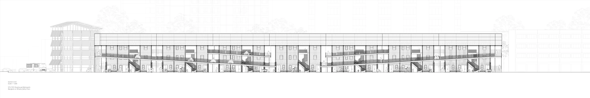 Housing section and ramp circulation
