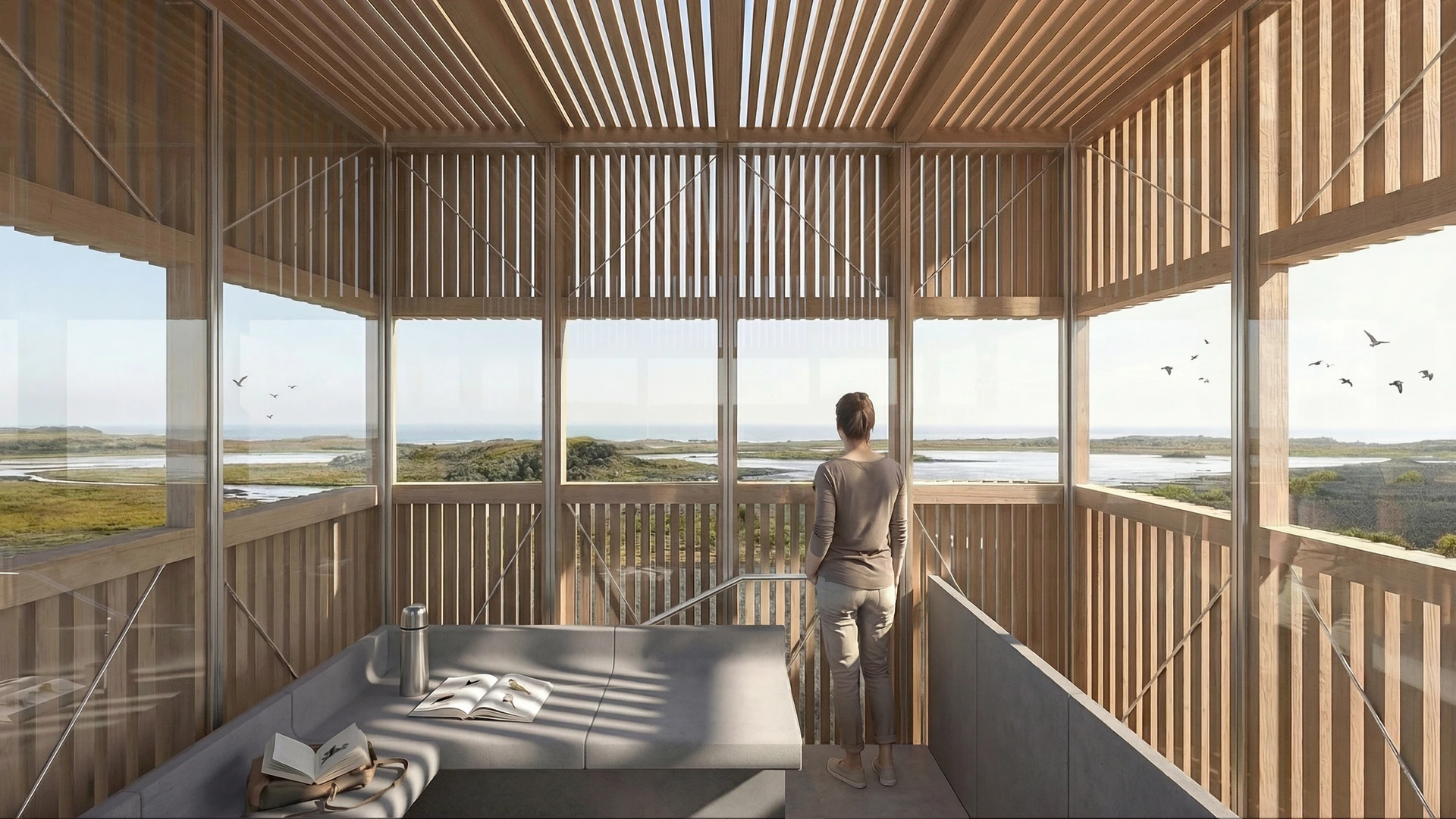 Raised observation point within the timber envelope